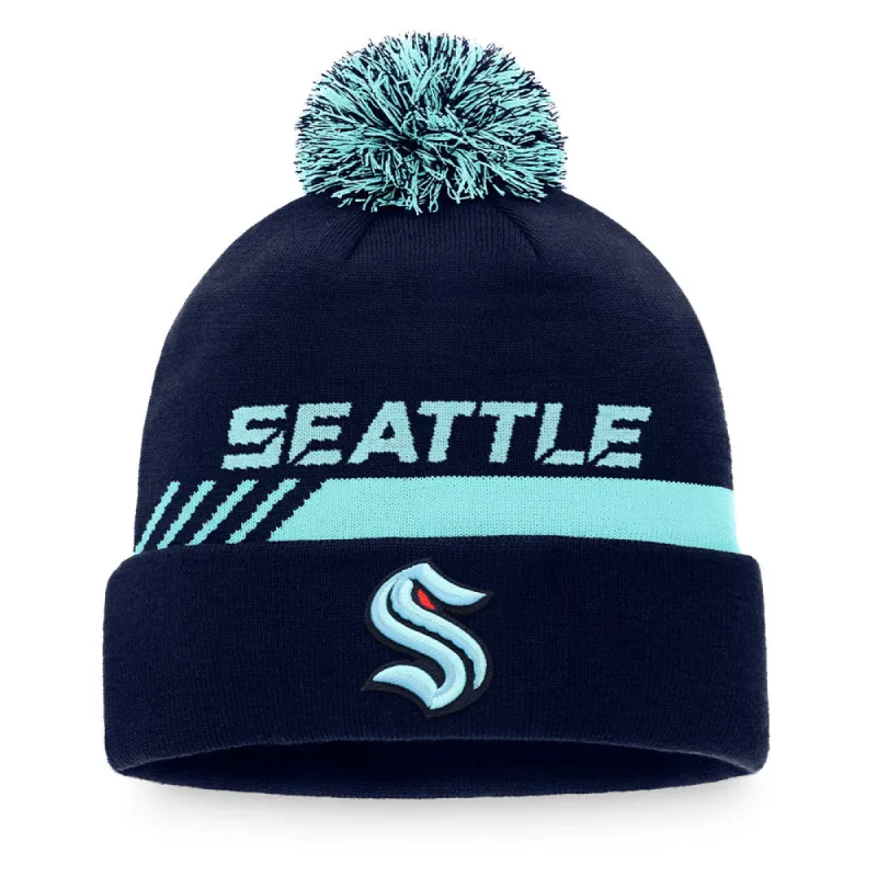 Seattle Kraken Fanatics Men'S Authentic Pro Locker Room Beanie Cuff Pom Toque sold by Pro Hockey Life