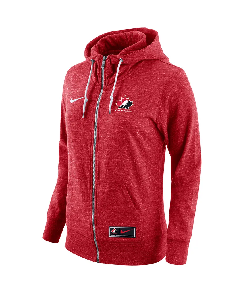 NIKE TEAM CANADA WOMEN'S GYM VINTAGE FULL ZIP TOP - RED sold by Pro Hockey Life