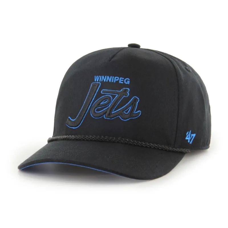 WINNIPEG JETS CROSSTOWN SCRIPT HITCH BLACK HAT sold by Pro Hockey Life