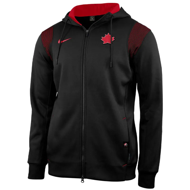 NIKE TEAM CANADA ADULT 2022 THERMA FULL ZIP BLACK HOODIE sold by Pro Hockey Life