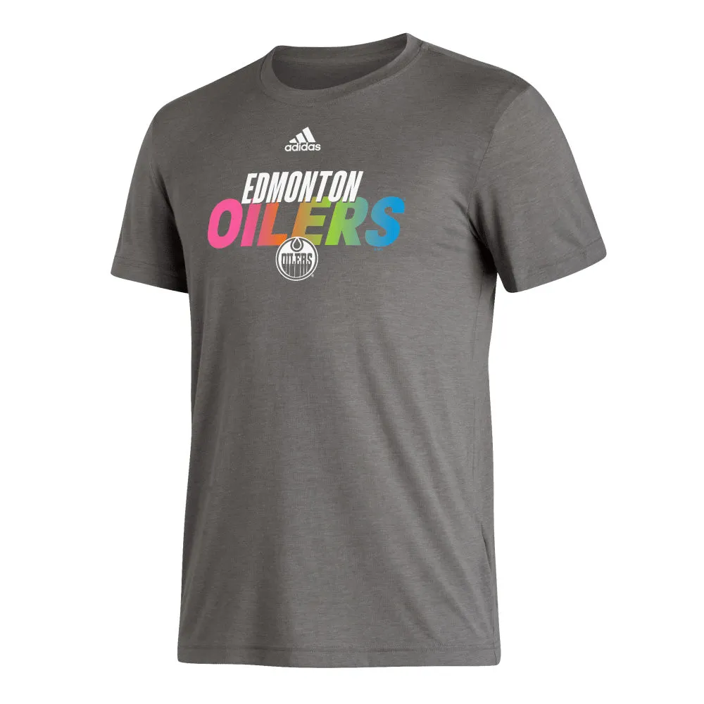 ADIDAS EDMONTON OILERS BLEND GREY T SHIRT sold by Pro Hockey Life