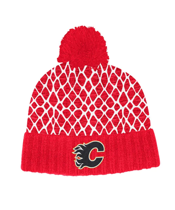 Calgary Flames Adidas Men'S Cuffed Knit Pom Netminder Beanie Toque sold by Pro Hockey Life