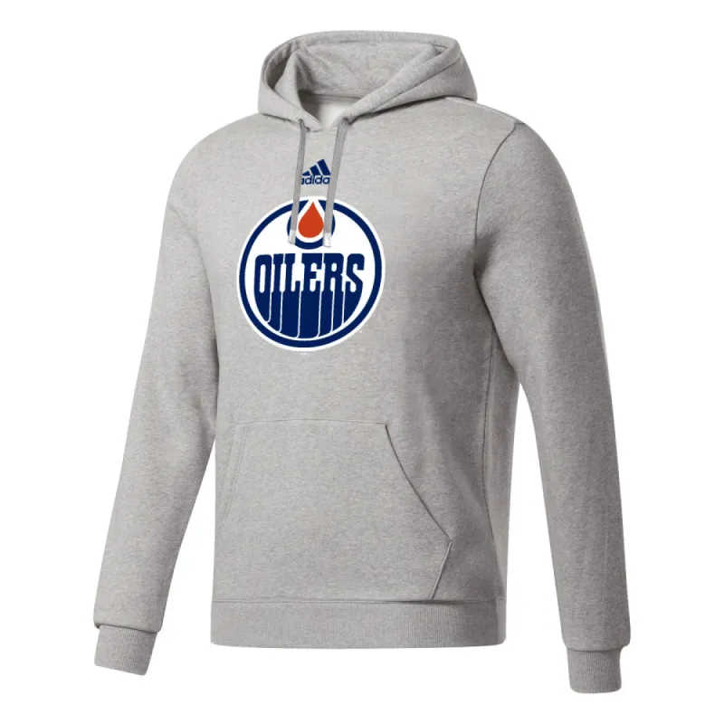 ADIDAS EDMONTON OILERS GREY FLEECE HOODIE sold by Pro Hockey Life