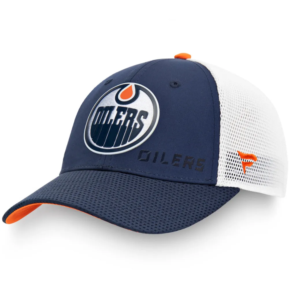 EDMONTON OILERS FANATICS NHL AUTHENTIC PRO RINKSIDE ADJUSTABLE MESH CAP BLUE/WHITE sold by Pro Hockey Life