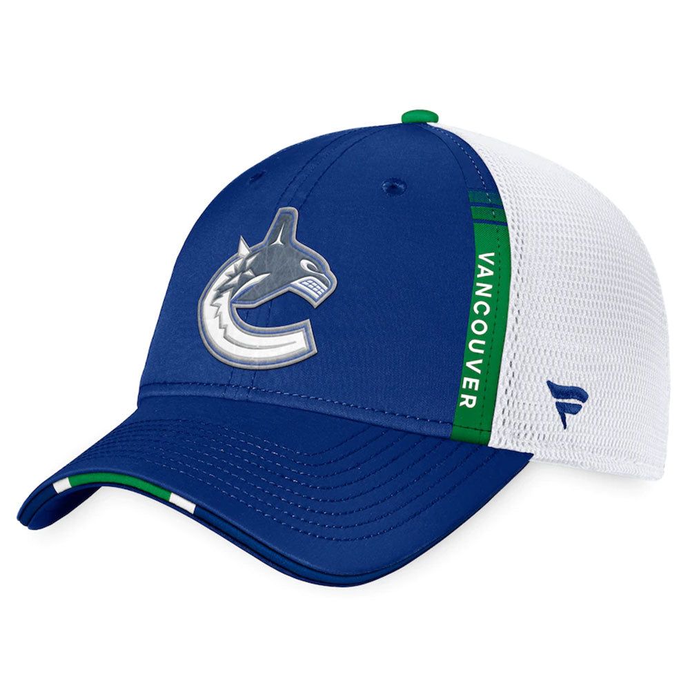 VANCOUVER CANUCKS FANATICS AUTHENTIC PRO 2022 NHL DRAFT STRUCTURED TRUCKER HAT sold by Pro Hockey Life