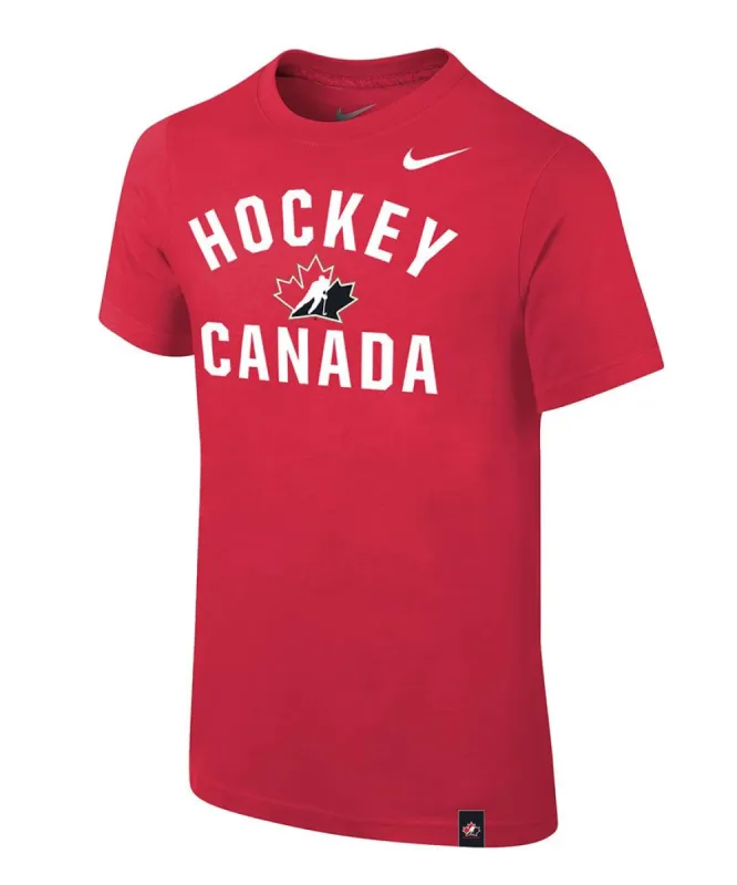 NIKE TEAM CANADA BOY'S CORE COTTON T SHIRT - RED sold by Pro Hockey Life