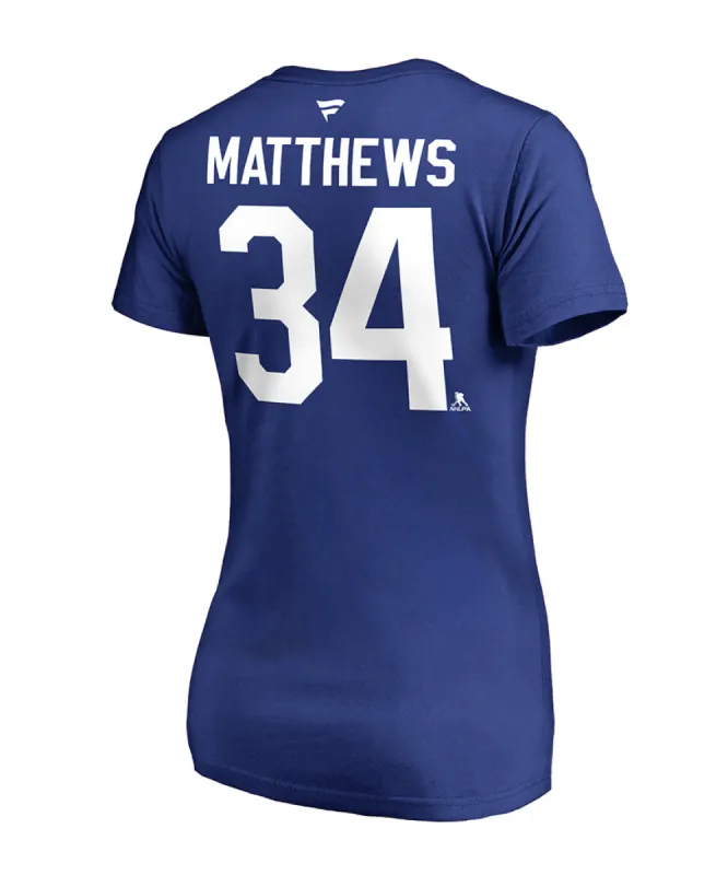Auston Matthews Toronto Maple Leafs Fanatics Women'S Name And Number T Shirt sold by Pro Hockey Life
