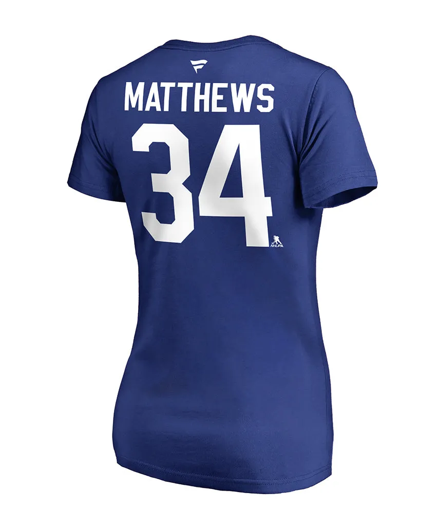 Auston Matthews Toronto Maple Leafs Fanatics Women'S Name And Number T Shirt sold by Pro Hockey Life