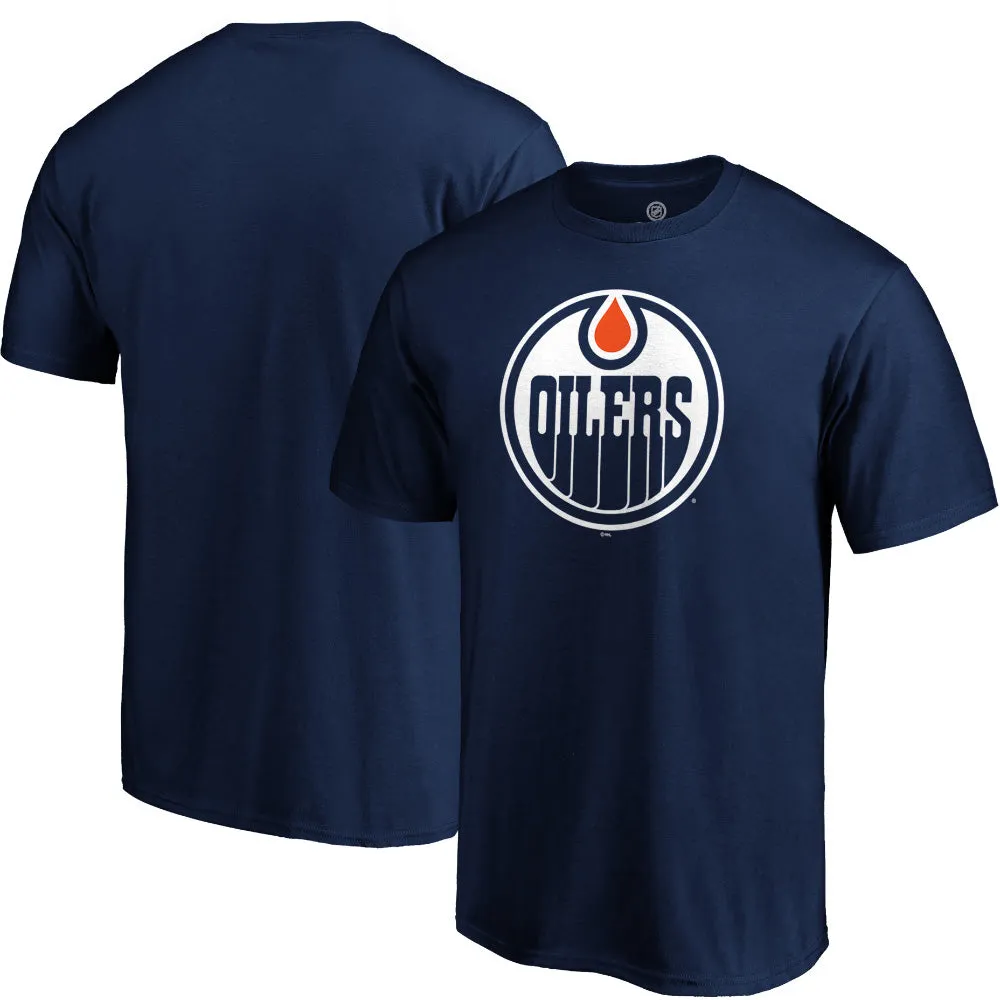 Fanatics Edmonton Oilers Primary Logo Navy T Shirt sold by Pro Hockey Life product image thumbnail 3