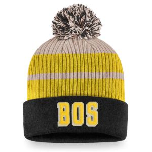 BOSTON BRUINS FANATICS MEN'S TRUE CLASSICS BEANIE CUFF POM TOQUE sold by Pro Hockey Life
