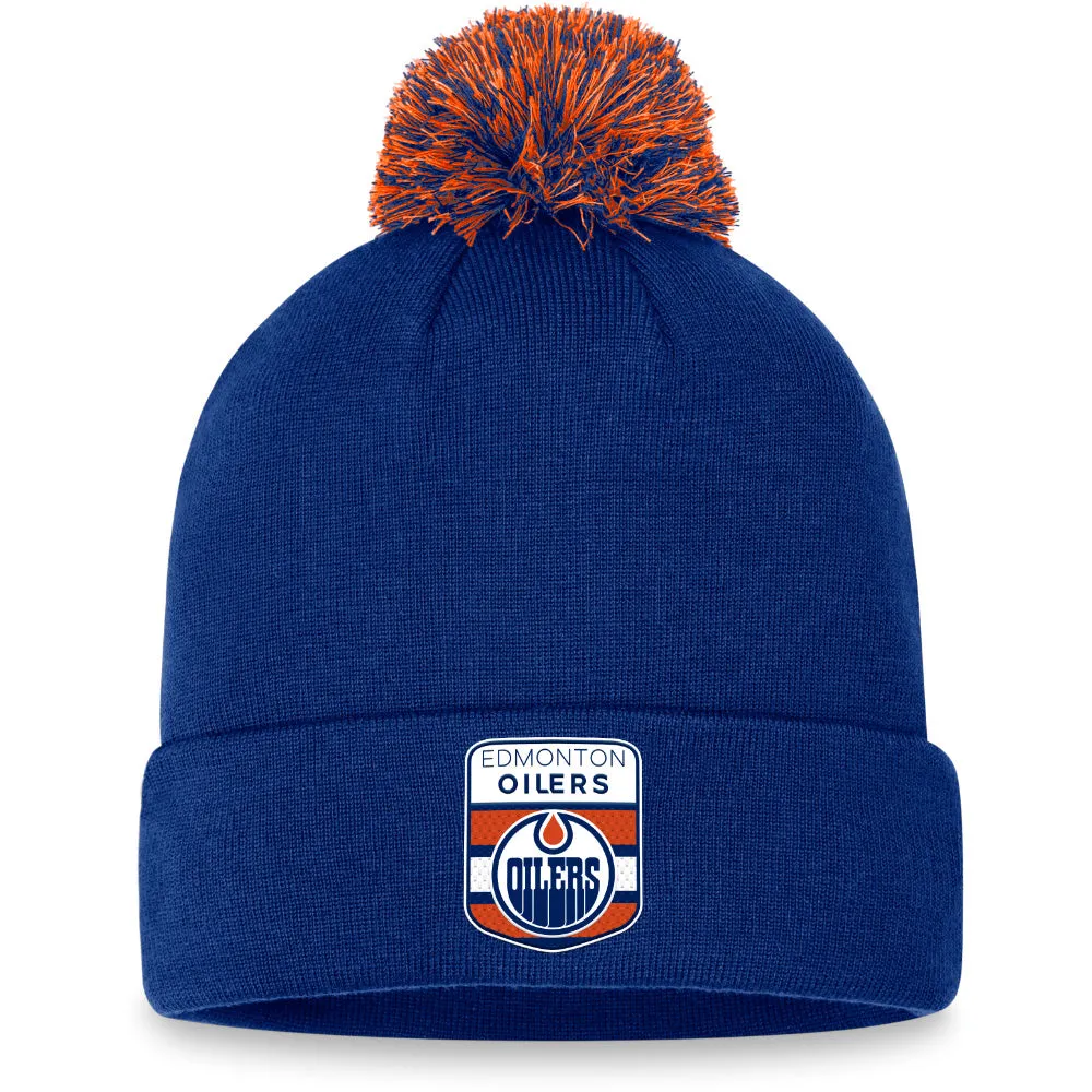 FANATICS EDMONTON OILERS DRAFT CUFFED POM TOQUE sold by Pro Hockey Life
