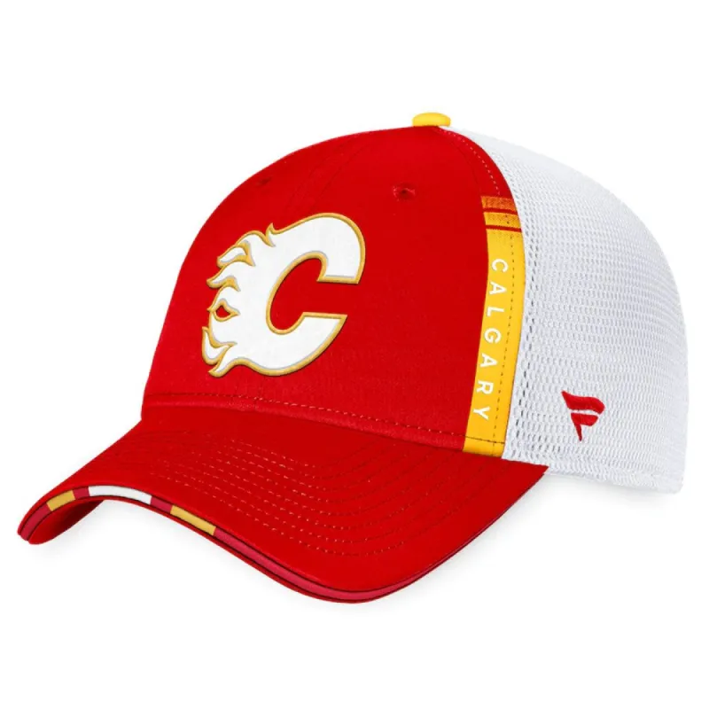 CALGARY FLAMES FANATICS AUTHENTIC PRO 2022 NHL DRAFT STRUCTURED TRUCKER HAT made by Pro Hockey Life