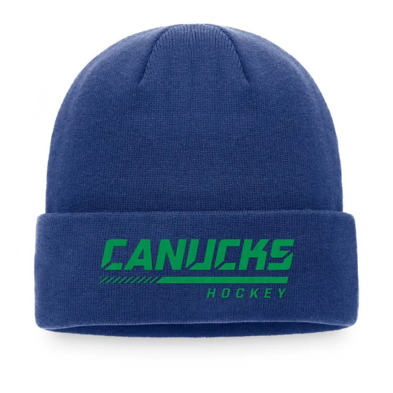 VANCOUVER CANUCKS FANATICS MEN'S AUTHENTIC PRO LOCKER ROOM CUFF BEANIE TOQUE sold by Pro Hockey Life