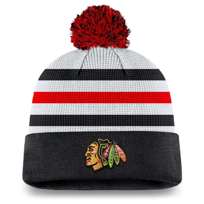 CHICAGO BLACKHAWKS FANATICS MEN'S AUTHENTIC PRO DRAFT CUFFED KNIT POM TOQUE sold by Pro Hockey Life