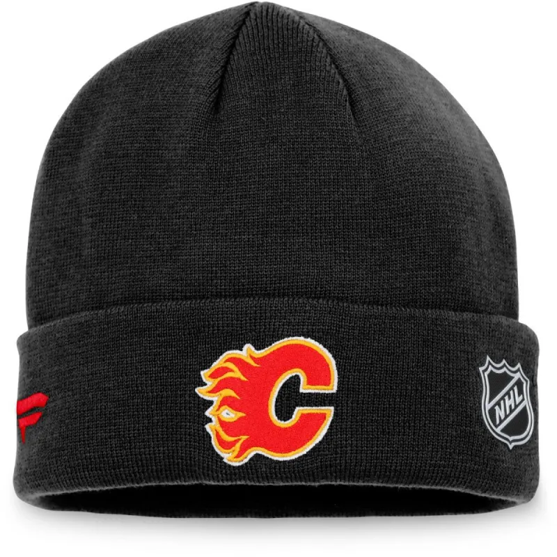 FANATICS CALGARY FLAMES AUTHENTIC PRO RINK CUFFED KNIT BEANIE sold by Pro Hockey Life