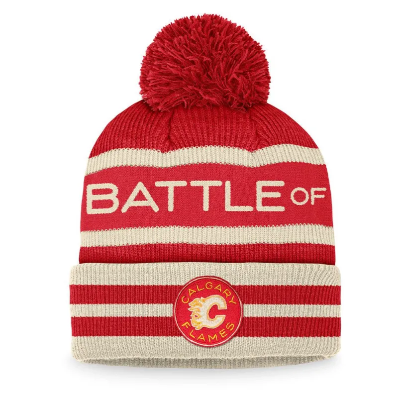 FANATICS CALGARY FLAMES 2023 NHL HERITAGE CLASSIC CUFFED POM KNIT TOQUE sold by Pro Hockey Life