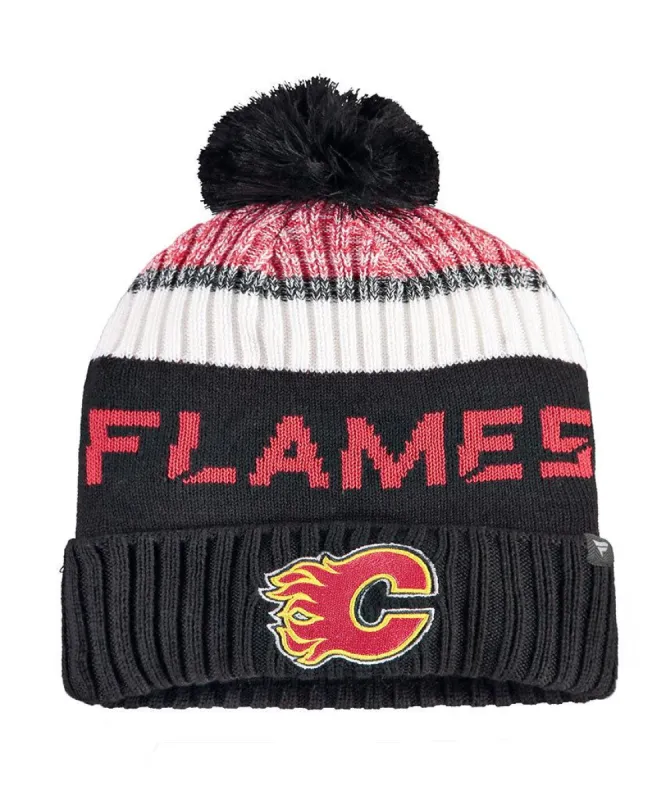 CALGARY FLAMES FANATICS MEN'S RINKSIDE GOALIE POM BEANIE TOQUE sold by Pro Hockey Life