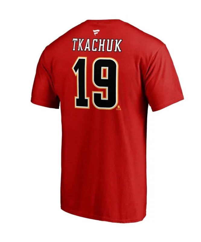 MATTHEW TKACHUK CALGARY FLAMES FANATICS MEN'S NAME AND NUMBER T SHIRT sold by Pro Hockey Life