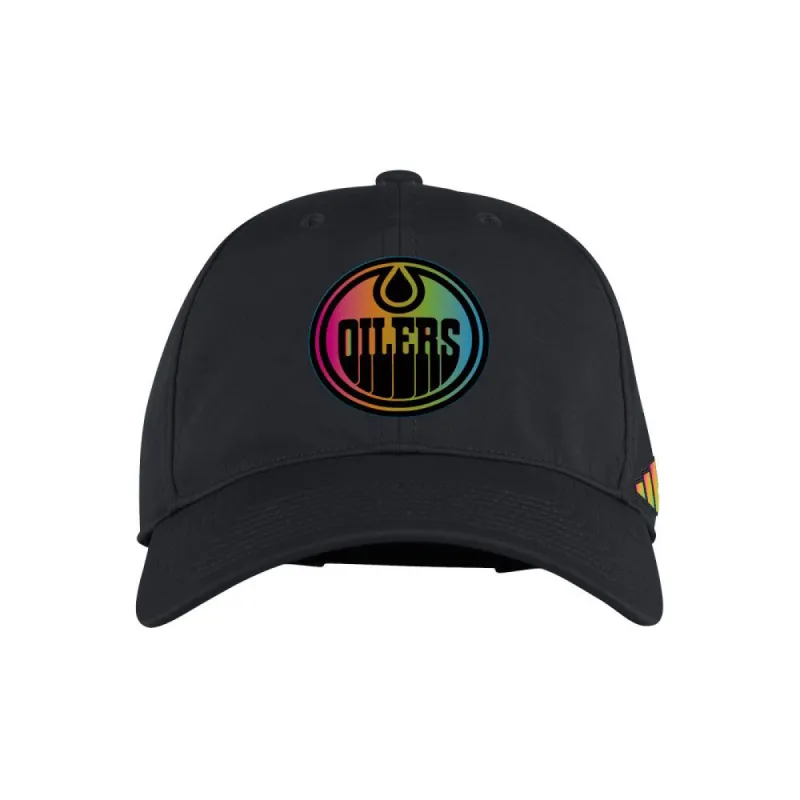 ADIDAS EDMONTON OILERS SLOUCH ADJUSTABLE BLACK HAT sold by Pro Hockey Life