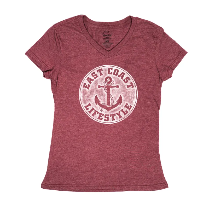Ladies Made in NS V Neck Tee sold by East Coast Lifestyle