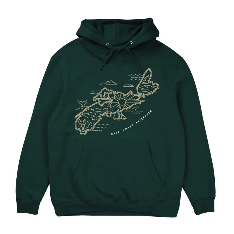 Nova Scotia Coast Hoodie sold by East Coast Lifestyle