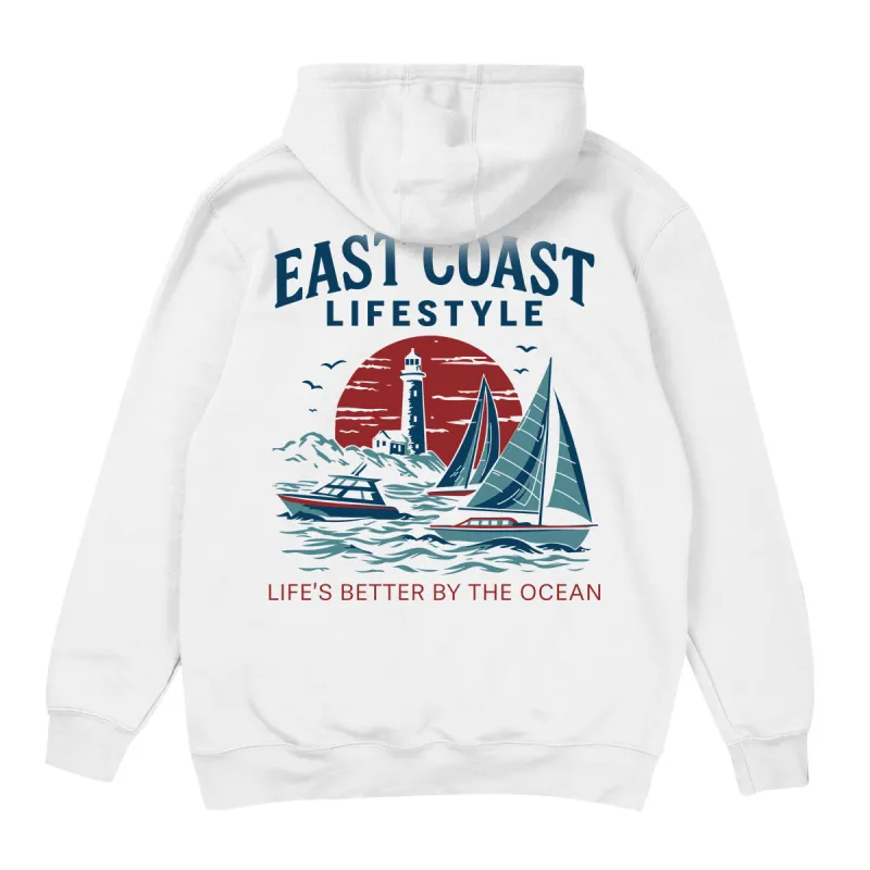 Summer Sailing Hoodie - White sold by East Coast Lifestyle