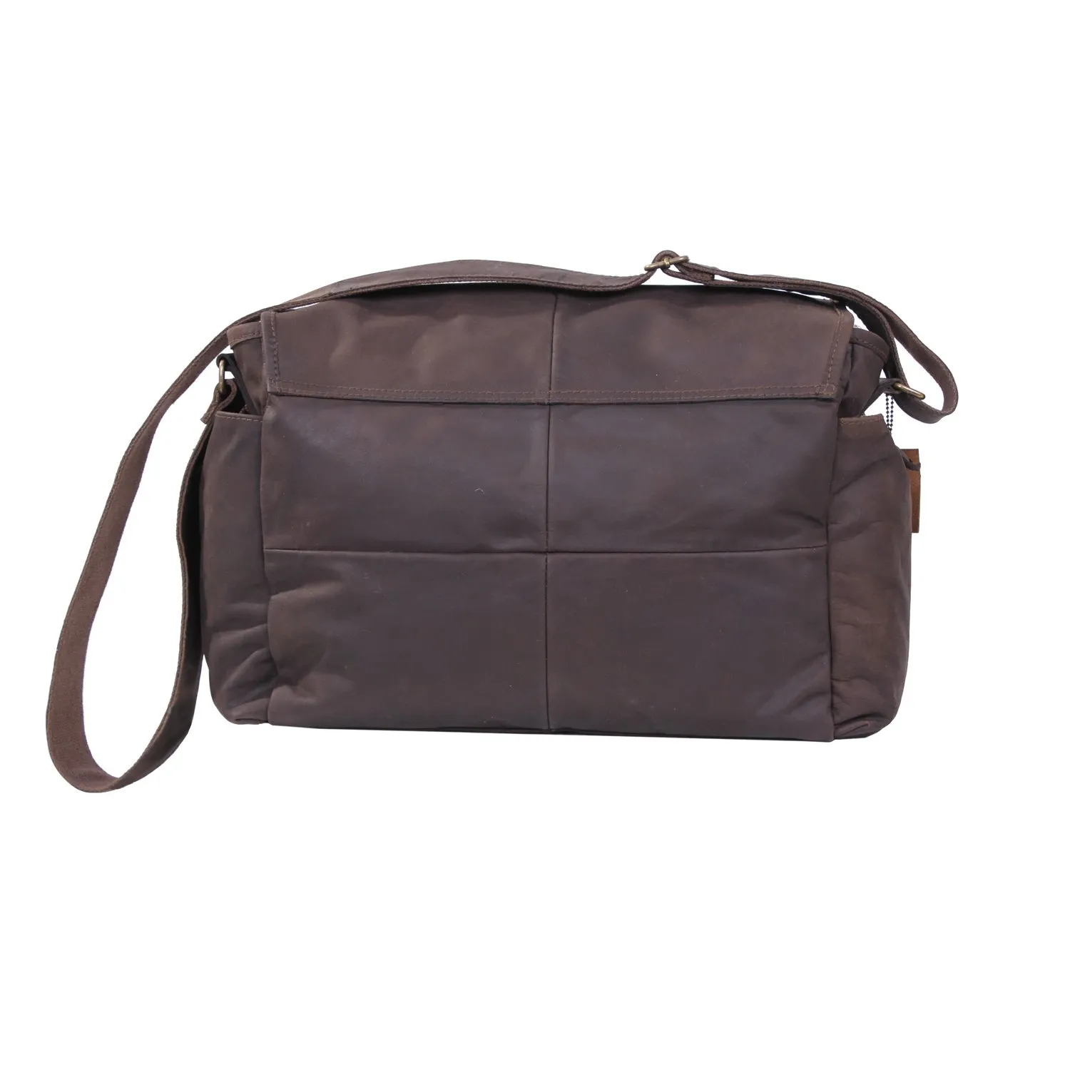 Chocolate Brown Leather Classic Messenger Bag sold by Legendary USA