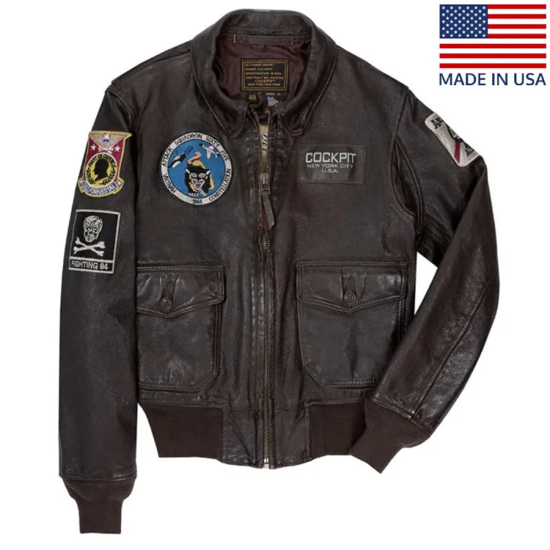 Cockpit USA Men's USS Forrestal Carrier Pilot's Vietnam Flight Jacket sold by Legendary USA