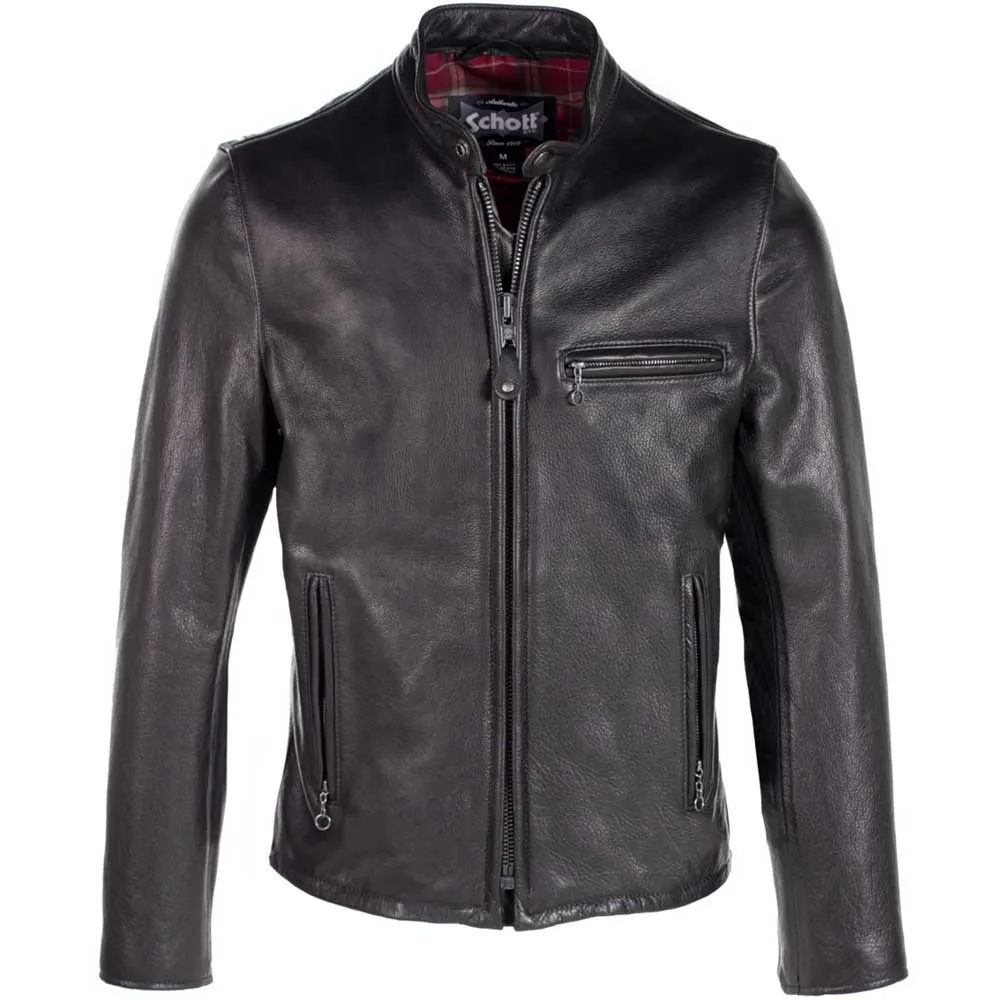 Schott NYC Mens 530 Waxed Cowhide Cafe Racer Jacket sold by Legendary USA