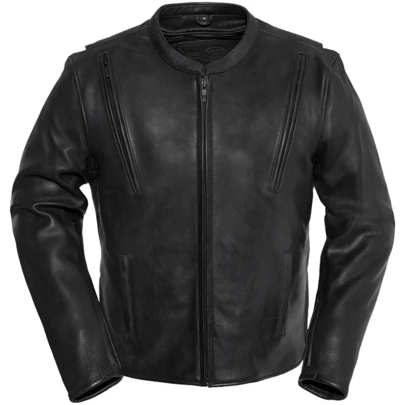 First Mfg Mens Revolt Vented Leather Motorcycle Jacket Size MEDIUM - Final Sale Ships Same Day sold by Legendary USA