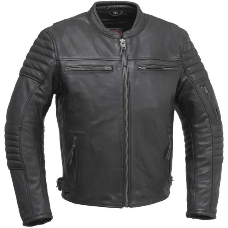 First Mfg Mens Commuter Vented Leather Motorcycle Jacket sold by Legendary USA