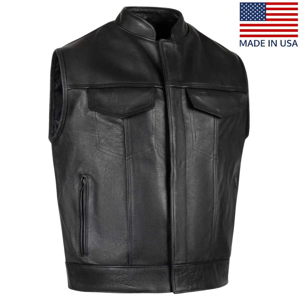 BECK® Men's 566 Black Leather Horsehide Motorcycle Vest sold by Legendary USA