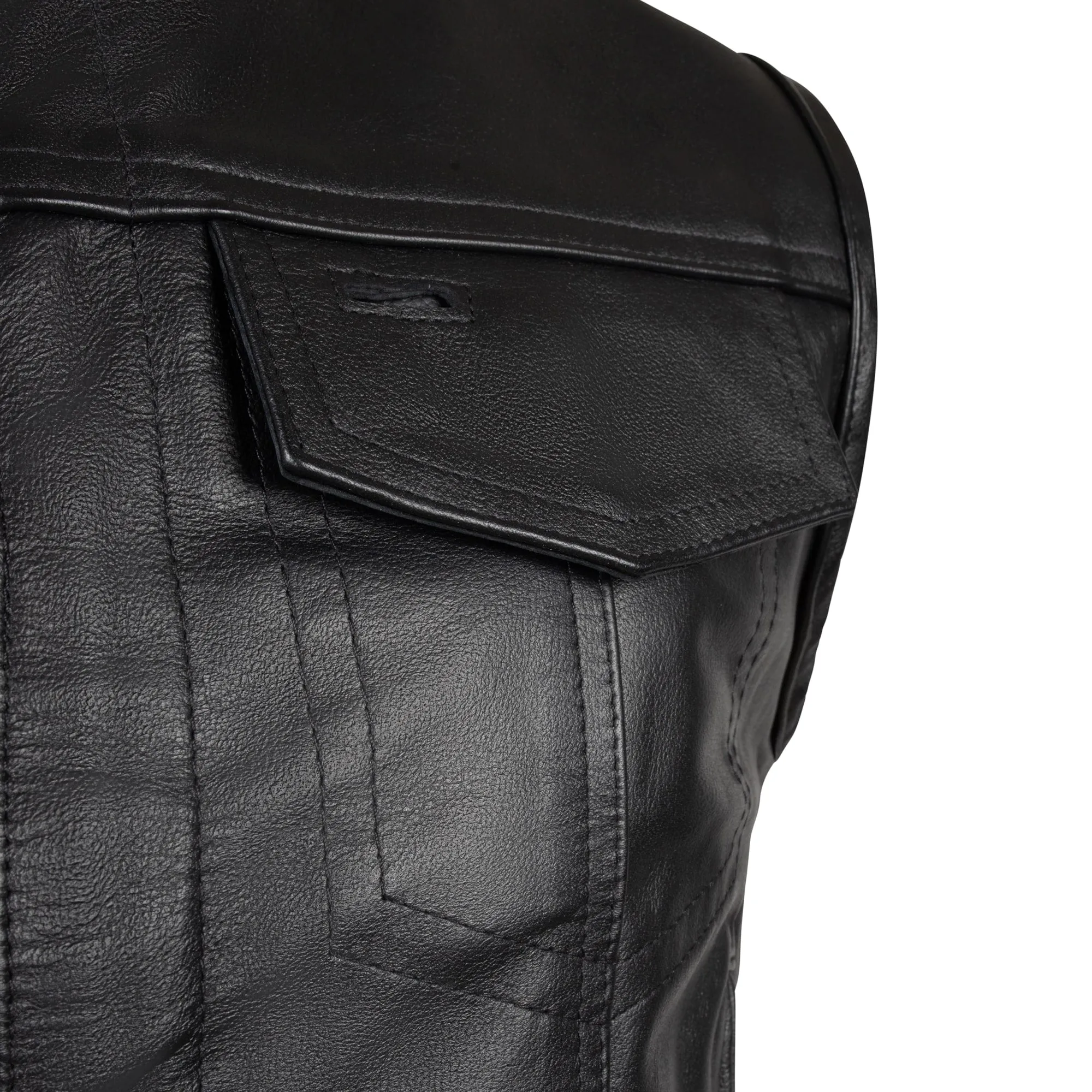 BECK® Men's 566 Black Leather Horsehide Motorcycle Vest sold by Legendary USA product image thumbnail 4