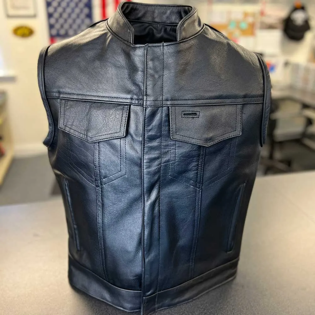 BECK® Men's 566 Black Leather Horsehide Motorcycle Vest sold by Legendary USA product image thumbnail 5