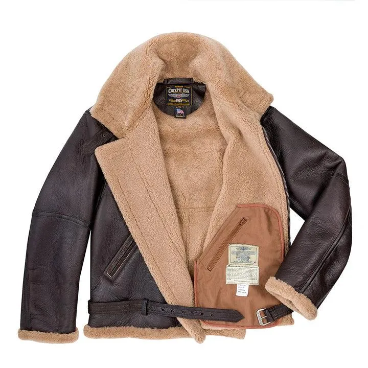 Cockpit USA Men's RAF Fighter Weight Sheepskin Bomber Jacket sold by Legendary USA product image thumbnail 3