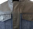 Legendary Blue Demo Denim & Leather Cropped Side Braided Club Style Vest sold by Legendary USA