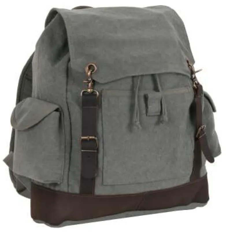 Rothco Vintage Expedition Rucksack Charcoal Grey - Final Sale Ships Same Day sold by Legendary USA