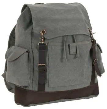 Rothco Vintage Expedition Rucksack Charcoal Grey - Final Sale Ships Same Day sold by Legendary USA