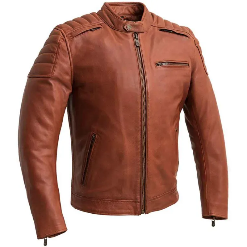 First Mfg Mens Crusader Vented Leather Motorcycle Jacket Size LARGE - Final Sale Ships Same Day sold by Legendary USA