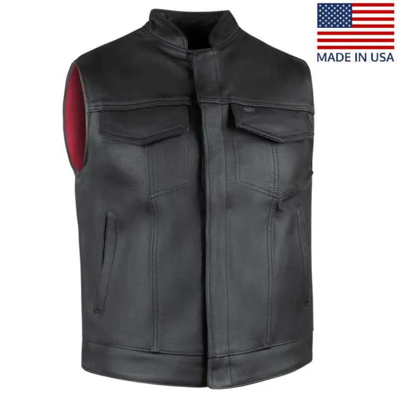 Legendary Reaper Club Style Men's Leather Motorcycle Vest sold by Legendary USA