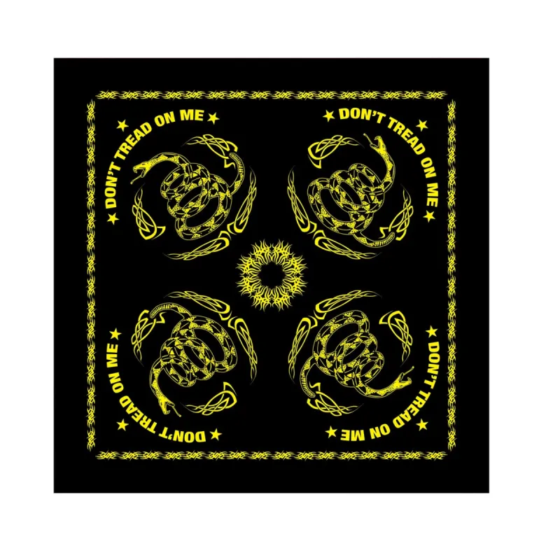 Gadsden Don't Tread On Me Bandana - Black / Yellow by Rothco sold by Legendary USA