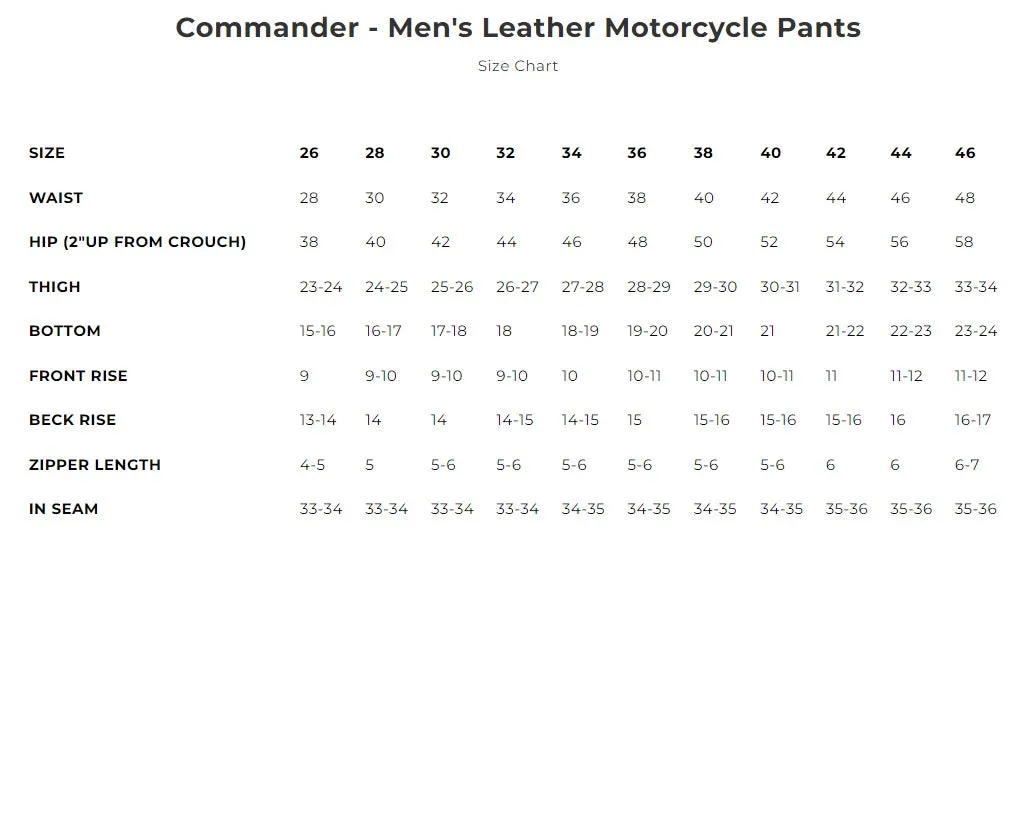 Commander Men's Motorcycle Leather Pants sold by Legendary USA product image thumbnail 2