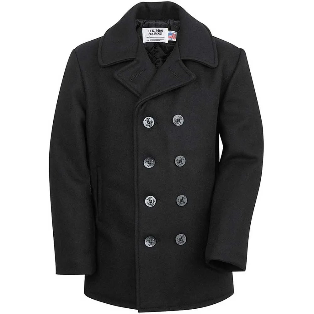Schott NYC Mens 740 Naval Peacoat in Melton Wool sold by Legendary USA