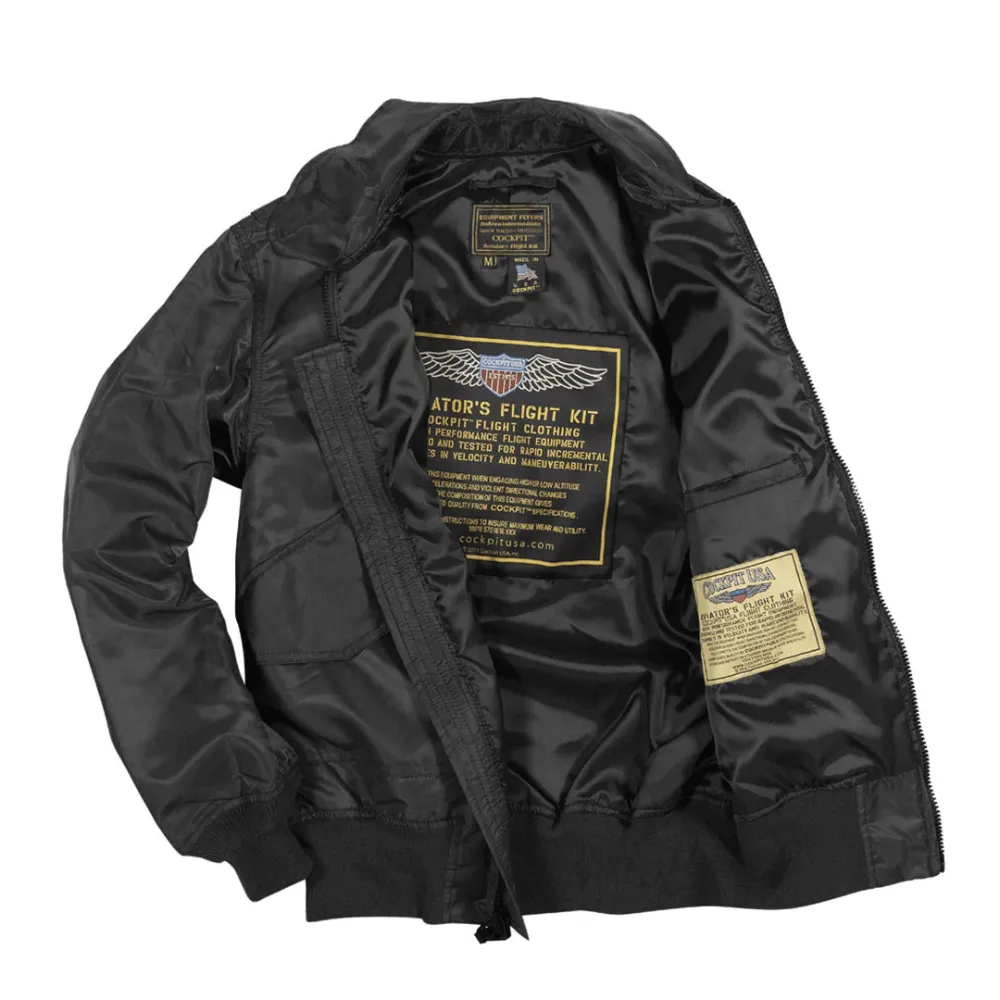 Cockpit USA Men's USN Fighter Weapons Nylon Flight Jacket - Black sold by Legendary USA product image thumbnail 2