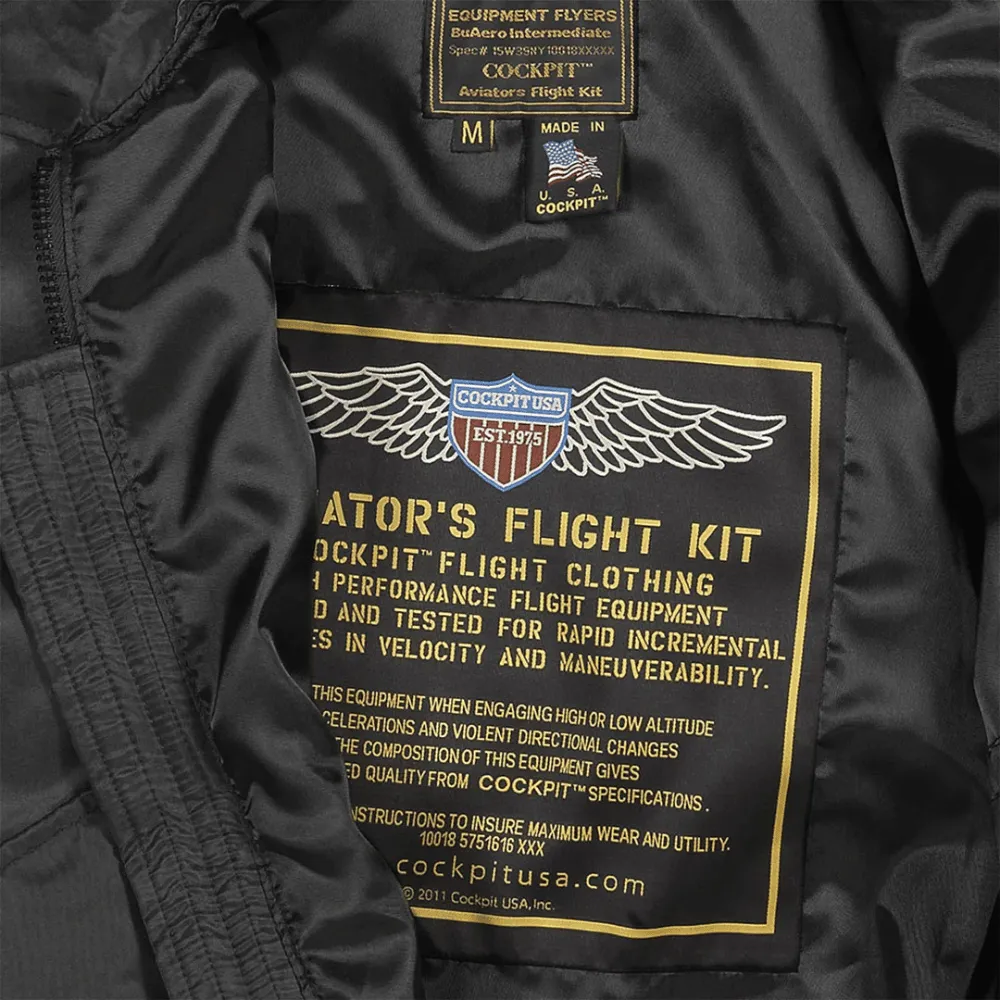 Cockpit USA Men's USN Fighter Weapons Nylon Flight Jacket - Black sold by Legendary USA product image thumbnail 5