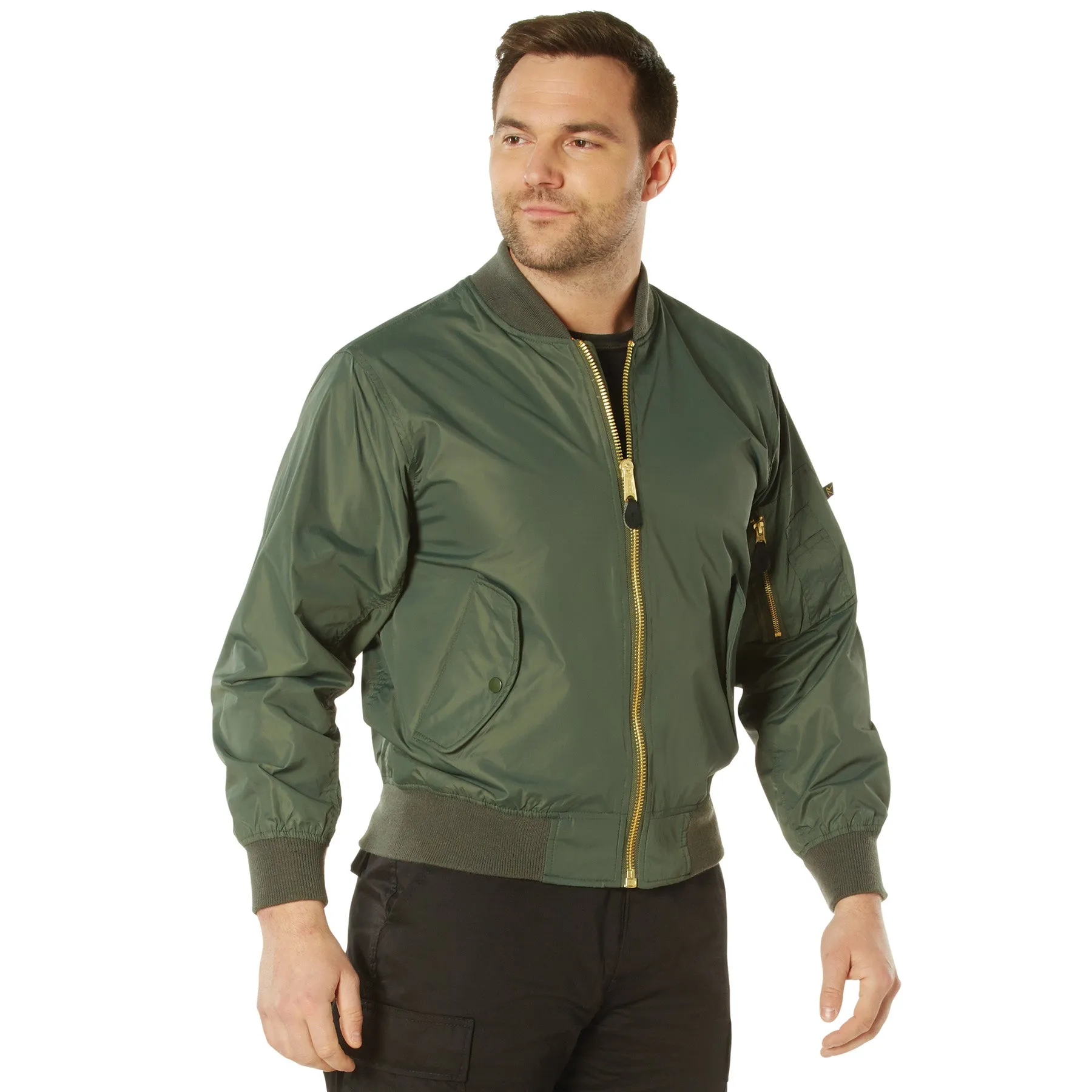 Rothco Mens Lightweight MA-1 Nylon Flight Jacket sold by Legendary USA product image thumbnail 4