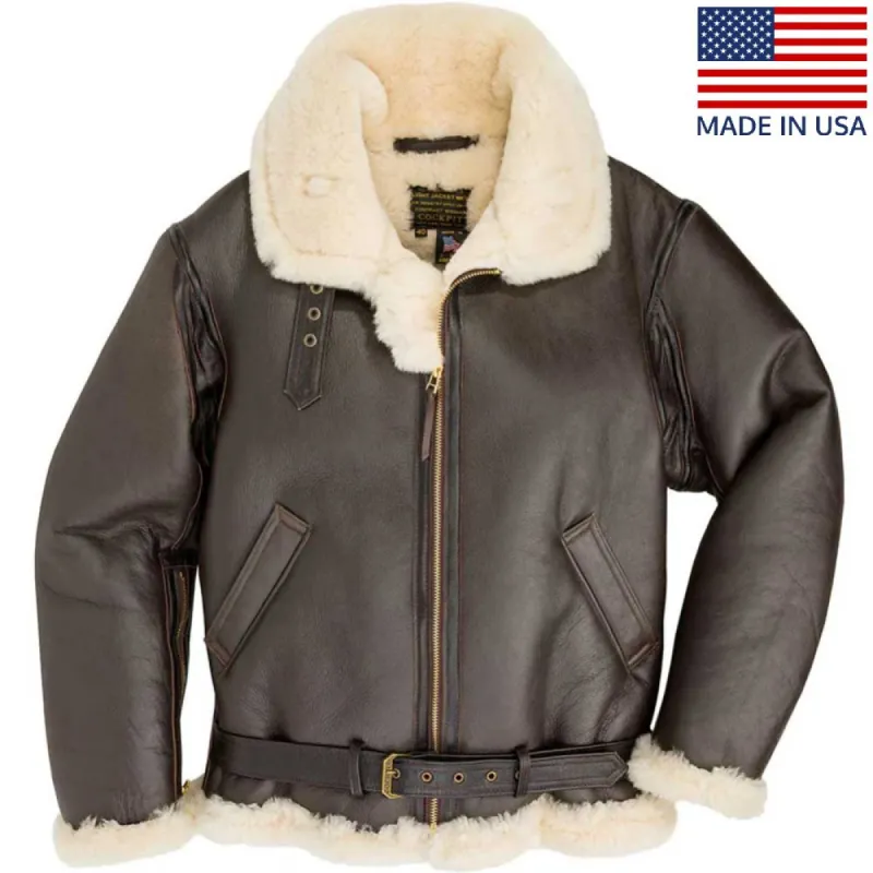 Cockpit USA Mens Champ Sheepskin Bomber Jacket sold by Legendary USA