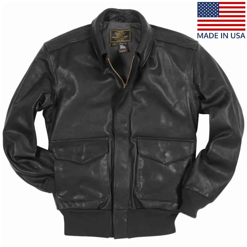 Cockpit USA Mens USAF Goatskin A-2 Flight Jacket - Brown sold by Legendary USA