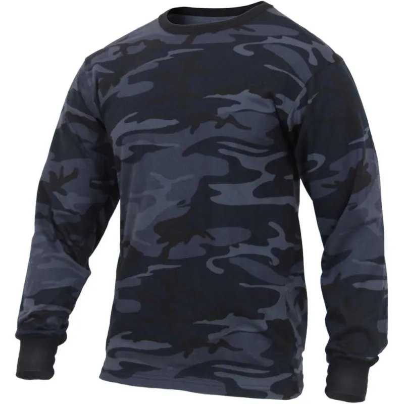 Rothco Mens Long Sleeve Tactical Camouflage Shirt Midnight Blue Size MEDIUM - Final Sale Ships Same Day sold by Legendary USA