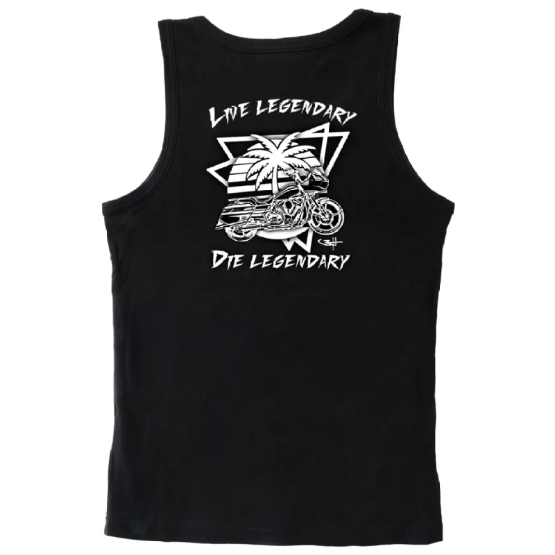Legendary Live Legendary Die Legendary Motorcycle Tank Top - Black sold by Legendary USA